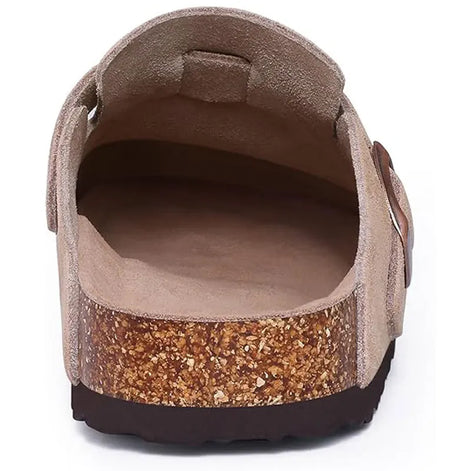 Marivelle Unisex Clogs aus Veloursleder mit Korkfußbett