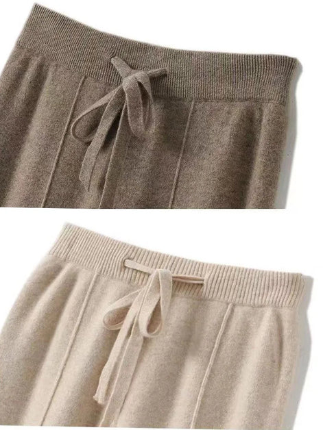 Veloria Wollhose – Hoch taillierte Strickhose