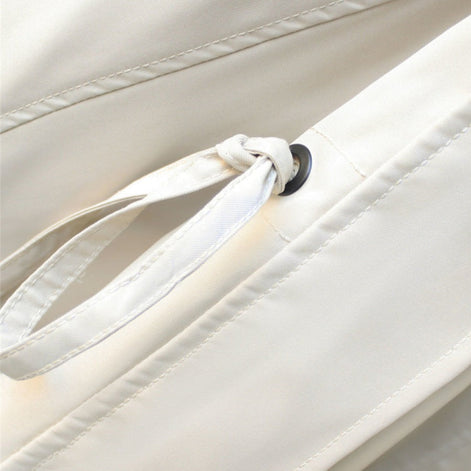 Calviro Trenchcoat mit Kapuze und Knopfverschluss in langer Passform für Alltag und Freizeit