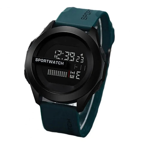 Digitale Armbanduhr mit LED-Display und Silikonarmband