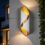 Arvion LED Wandleuchte Spiraldesign 6W Warmweiß Innen und Außen