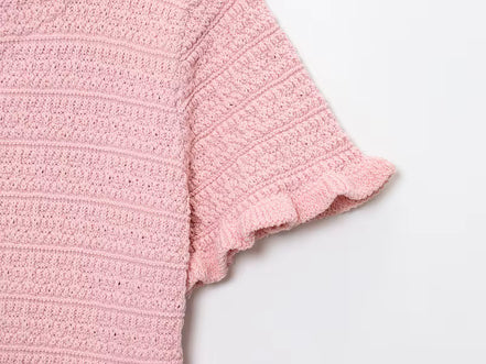 Kurzarm Strickcardigan mit Knopfleiste für Damen – LioraBelle