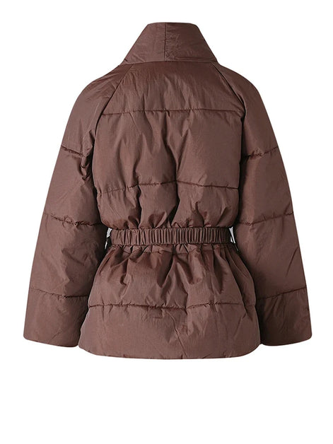Damen Winterjacke mit Taillengürtel und Taschen Velmaria