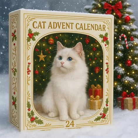 Katzen Adventskalender mit 24 Türchen und Weihnachtsmotiv – Mialvessa