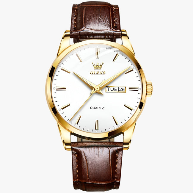 Ravello Herren Armbanduhr mit Lederarmband und Quarzwerk