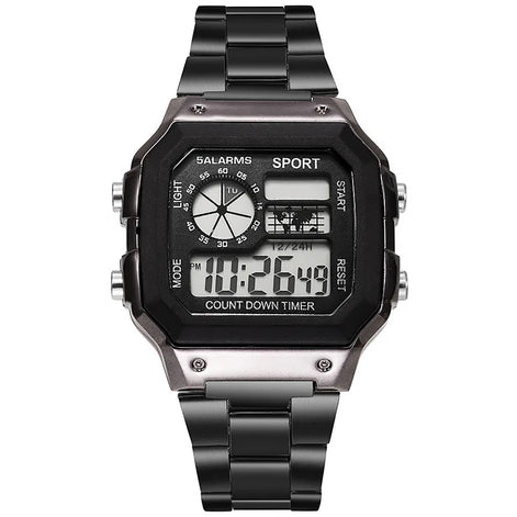 Varston Digitaluhr – Unisex-Modell mit Digitalanzeige und Edelstahlarmband