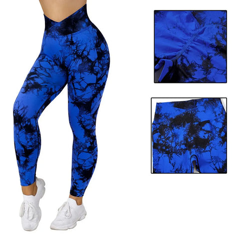 Norevia Damen Leggings mit elastischem Bund und Stretchmaterial
