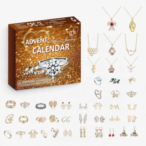 Schmuck Adventskalender mit 24 Schmuckstücken für Damen – Aurevella