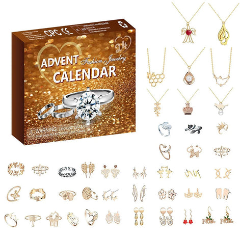 Schmuck Adventskalender mit 24 Schmuckstücken für Damen – Aurevella