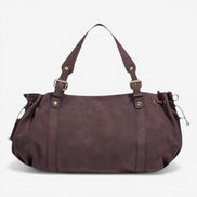 Schultertasche aus Wildleder mit verstellbarem Gurt und Reißverschluss