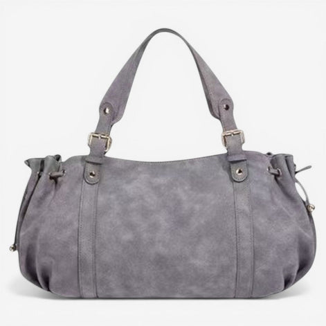 Schultertasche aus Wildleder mit verstellbarem Gurt und Reißverschluss