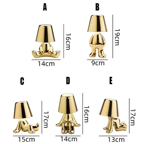 GULD – LED-Tischleuchte in gold- oder silberfarbenem Design