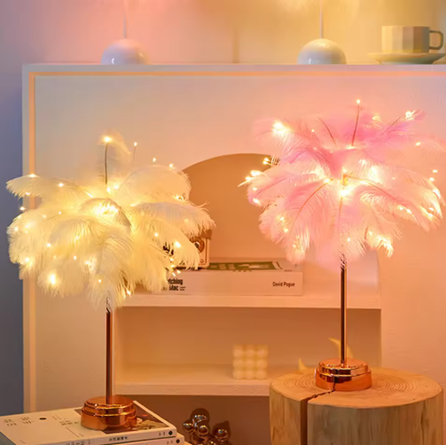 Plumina LED-Tischleuchte – Sanftes Licht Mit Stilvollem Federdesign