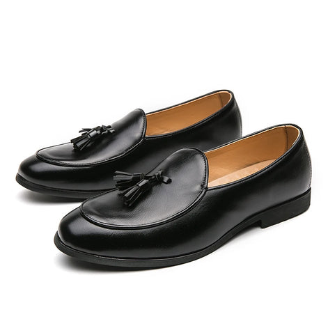 Marvello Herren Lackleder Loafer mit Quaste