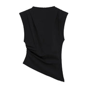 Elara Asymmetrisches Damen Top mit Drapierung