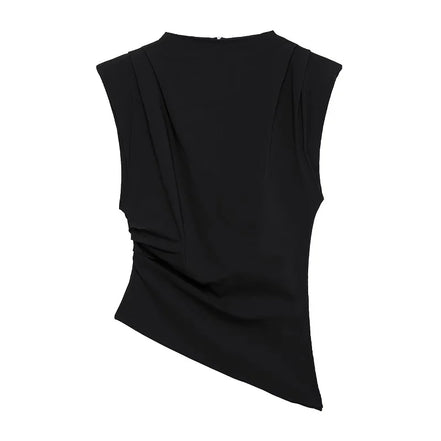 Elara Asymmetrisches Damen Top mit Drapierung