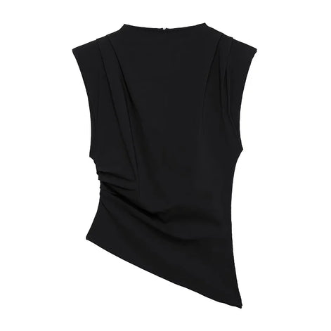 Elara Asymmetrisches Damen Top mit Drapierung