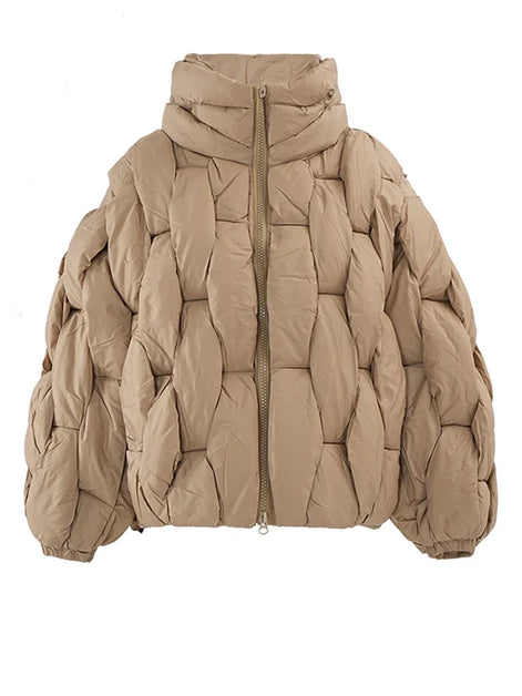Damen Winterjacke mit Reißverschluss und Taschen Elvarena
