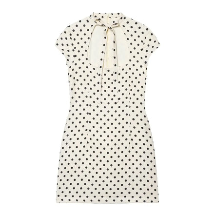 Vivienne Damen Minikleid mit Punktmuster und Schnürdetail