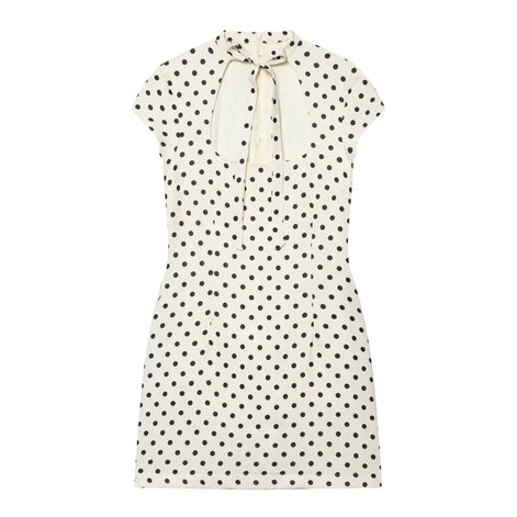 Vivienne Damen Minikleid mit Punktmuster und Schnürdetail