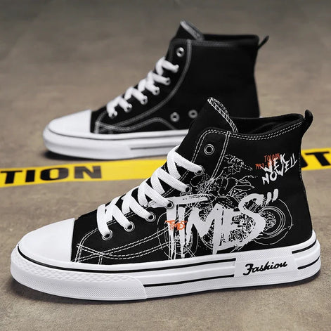 Solvire Herren Canvas High-Top Sneaker mit Schnürung