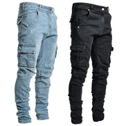 Herren Cargo Jeans mit Seitentaschen und Slim Fit – Denimvaro