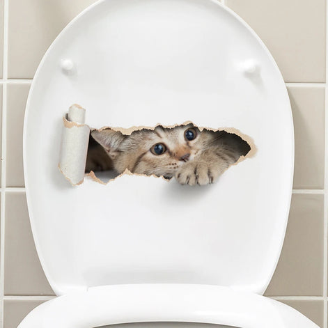 Toiletten-Aufkleber mit Katzenmotiv aus PVC
