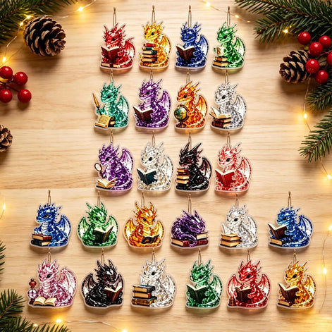 Adventskalender mit 24 Drachenfiguren aus Acryl – Dravionis