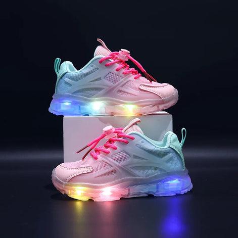 Kinder LED Sneakers Unisex mit Klettverschluss und rutschhemmender Sohle