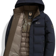 Herren Winterjacke mit abnehmbarer Kapuze und Reißverschluss Norvellan