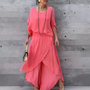 Elarisse Chiffon Zweiteiler mit weitem Bein