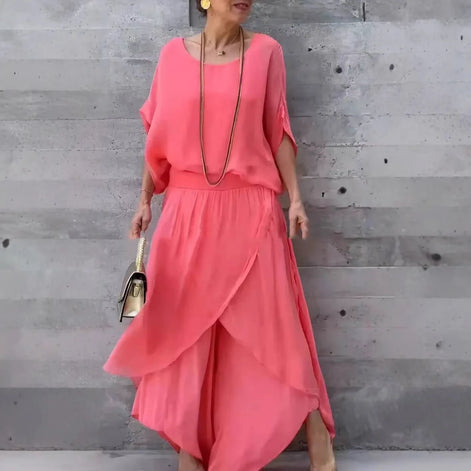 Elarisse Chiffon Zweiteiler mit weitem Bein