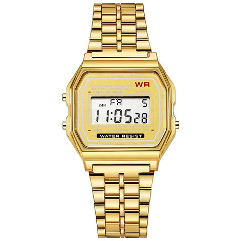Nexiro Herren Digitaluhr mit rechteckigem Gehäuse und Metallarmband