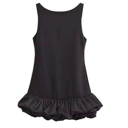 Serelia Damen Minikleid mit Volants und Offenem Rücken