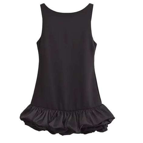 Serelia Damen Minikleid mit Volants und Offenem Rücken