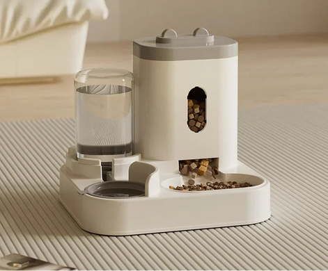 PetraFlow Futter- und Wasserspender – Schwerkraft-Napf mit Vorratsbehälter
