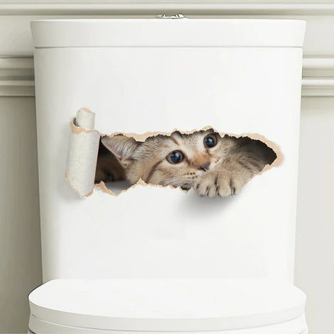 Toiletten-Aufkleber mit Katzenmotiv aus PVC