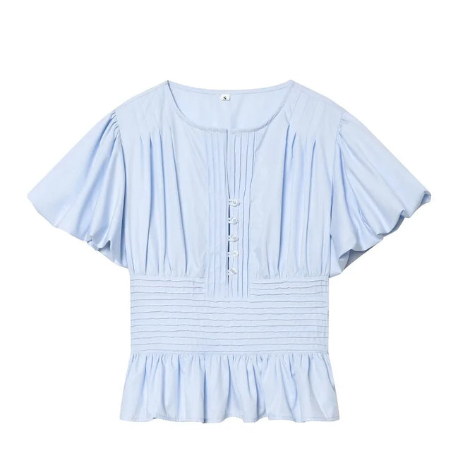 Liora Damen Bluse mit Volantärmeln