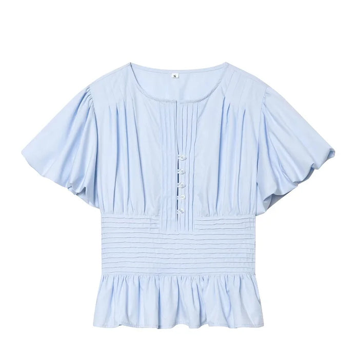 Liora Damen Bluse mit Volantärmeln