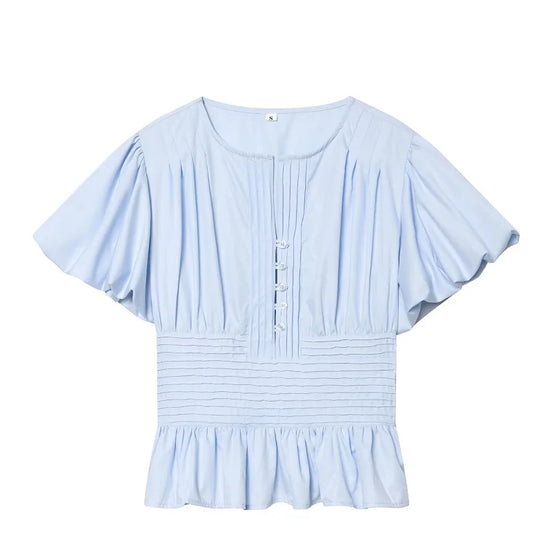 Liora Damen Bluse mit Volantärmeln