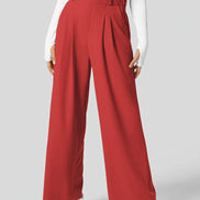 Velmoria Damen Karohose mit weitem Bein und hoher Taille