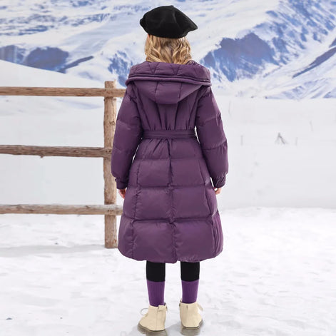 Mädchen Wintermantel mit Kapuze und Reißverschluss Elvarosa