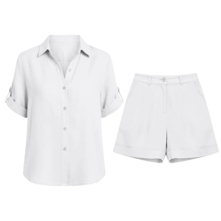 Marivelle Damen Zweiteiler mit Bluse und Shorts aus Baumwollmischung
