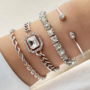 Lonara Armband-Set – Vierteiliges Set aus verstellbaren Metallarmbändern
