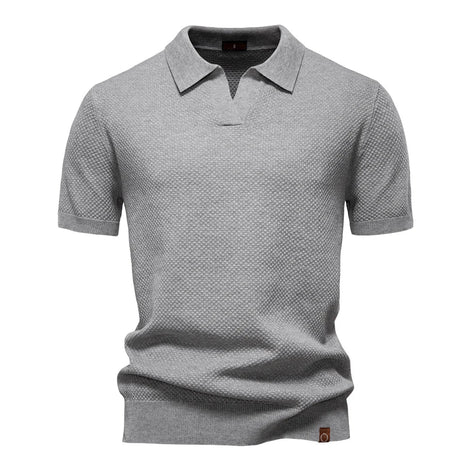 Calviro Polo Herren kurzarm Polyester Viskose Kragen mit Knopfleiste einfarbig