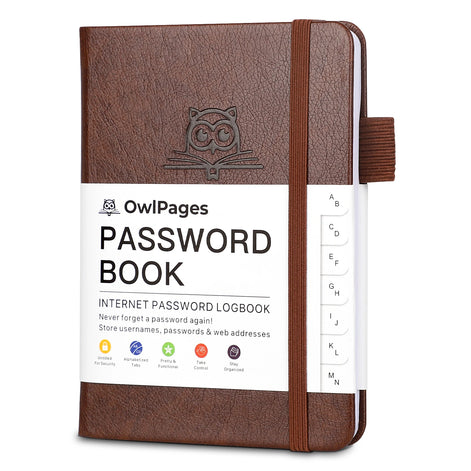 Securelia Passwortbuch mit alphabetischen Registern und Hardcover