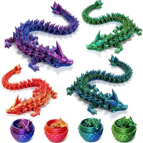 DracoFlex Drachenei-Figurenset – Bewegliches Modellspielzeug aus Ei-Box