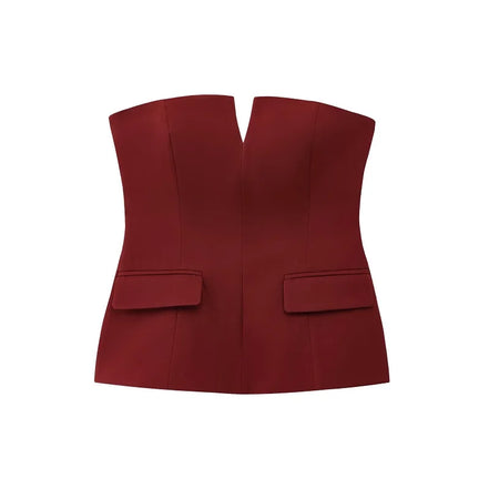 Damen Schulterfreies Crop Top mit Rückenfreiem Design – Soléa
