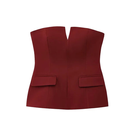 Damen Schulterfreies Crop Top mit Rückenfreiem Design – Soléa
