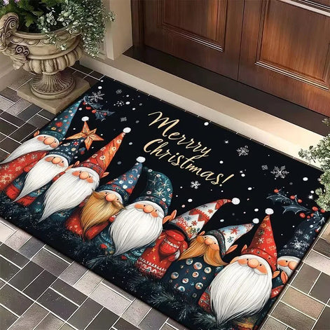 FestivaDoor Weihnachts-Fußmatte – Rutschfeste Polyester-Matte mit saisonalem Motiv